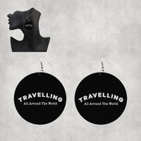 Thumbnail for Travelling All Around The World Designed Wooden Drop Earrings