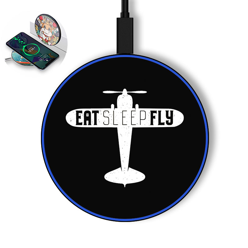 Eat Sleep Fly & Propeller Designed Wireless Chargers