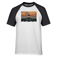 Thumbnail for Aircraft Departing from RW30 Designed Raglan T-Shirts