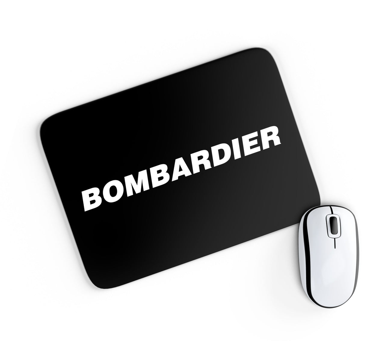 Bombardier & Text Designed Mouse Pads