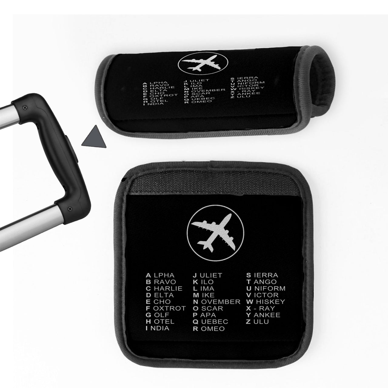 Aviation Alphabet 2 Designed Neoprene Luggage Handle Covers