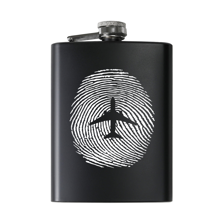 Aviation Finger Print Designed Stainless Steel Hip Flasks