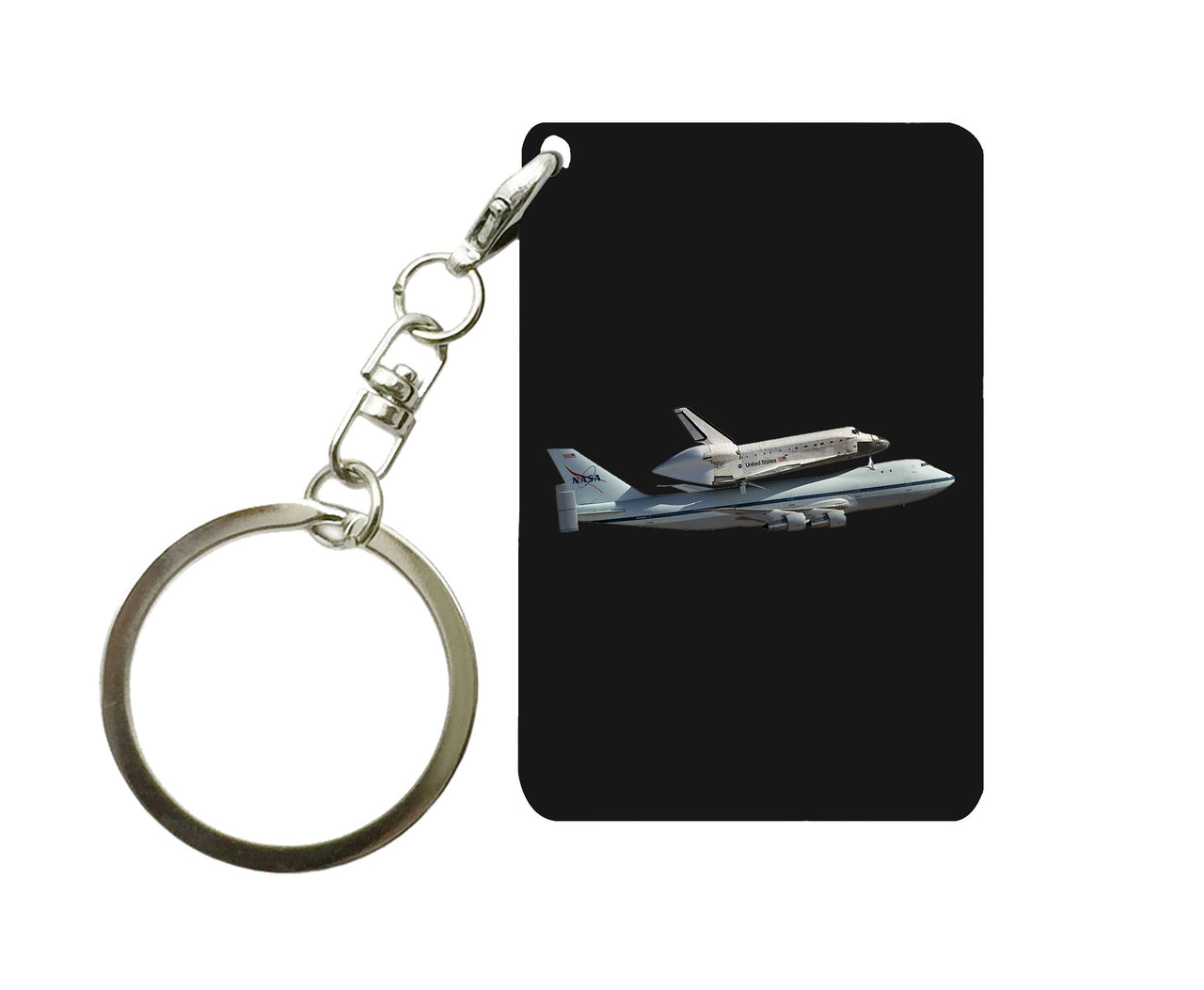 Space shuttle on 747 Designed Key Chains