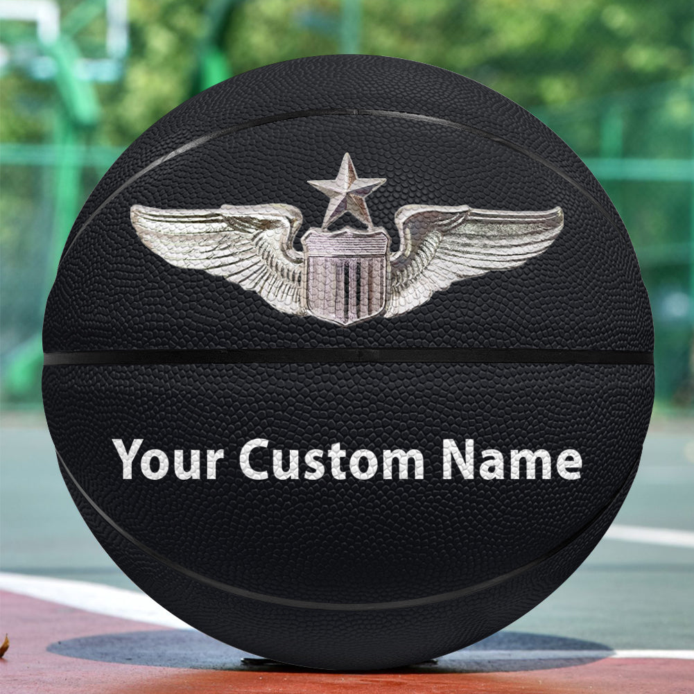 Custom Name (US Air Force & Star) Designed Basketball