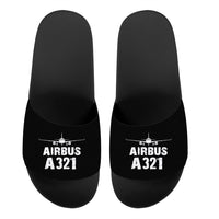 Thumbnail for Airbus A321 & Plane aviation design on durable rubber sole with cushion sport slippers.