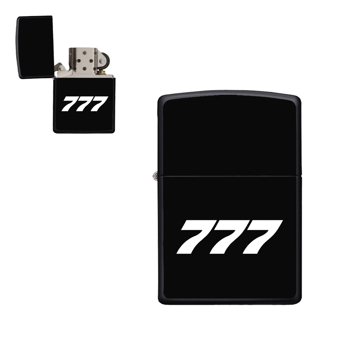 777 Flat Text Designed Metal Lighters