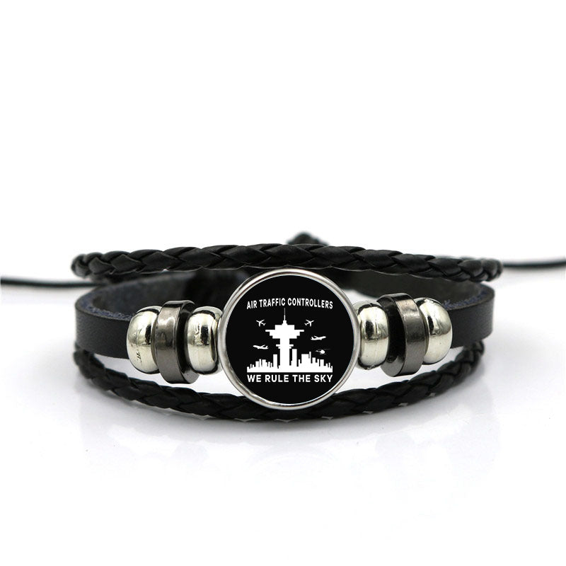 Air Traffic Controllers - We Rule The Sky Designed Leather Bracelets