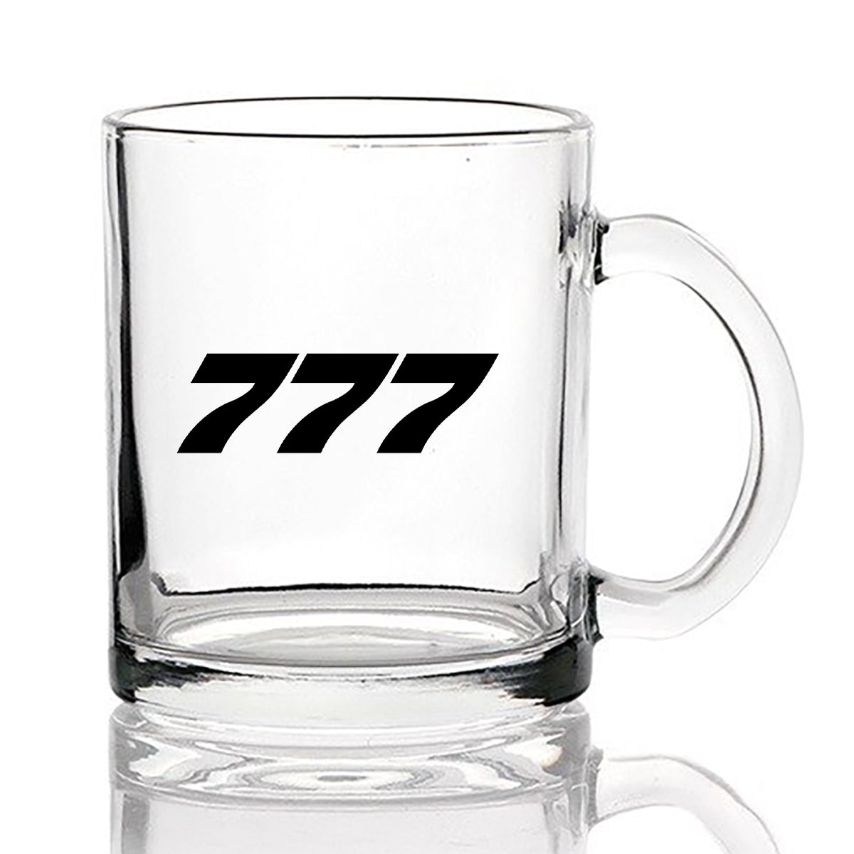 777 Flat Text Designed Coffee & Tea Glasses