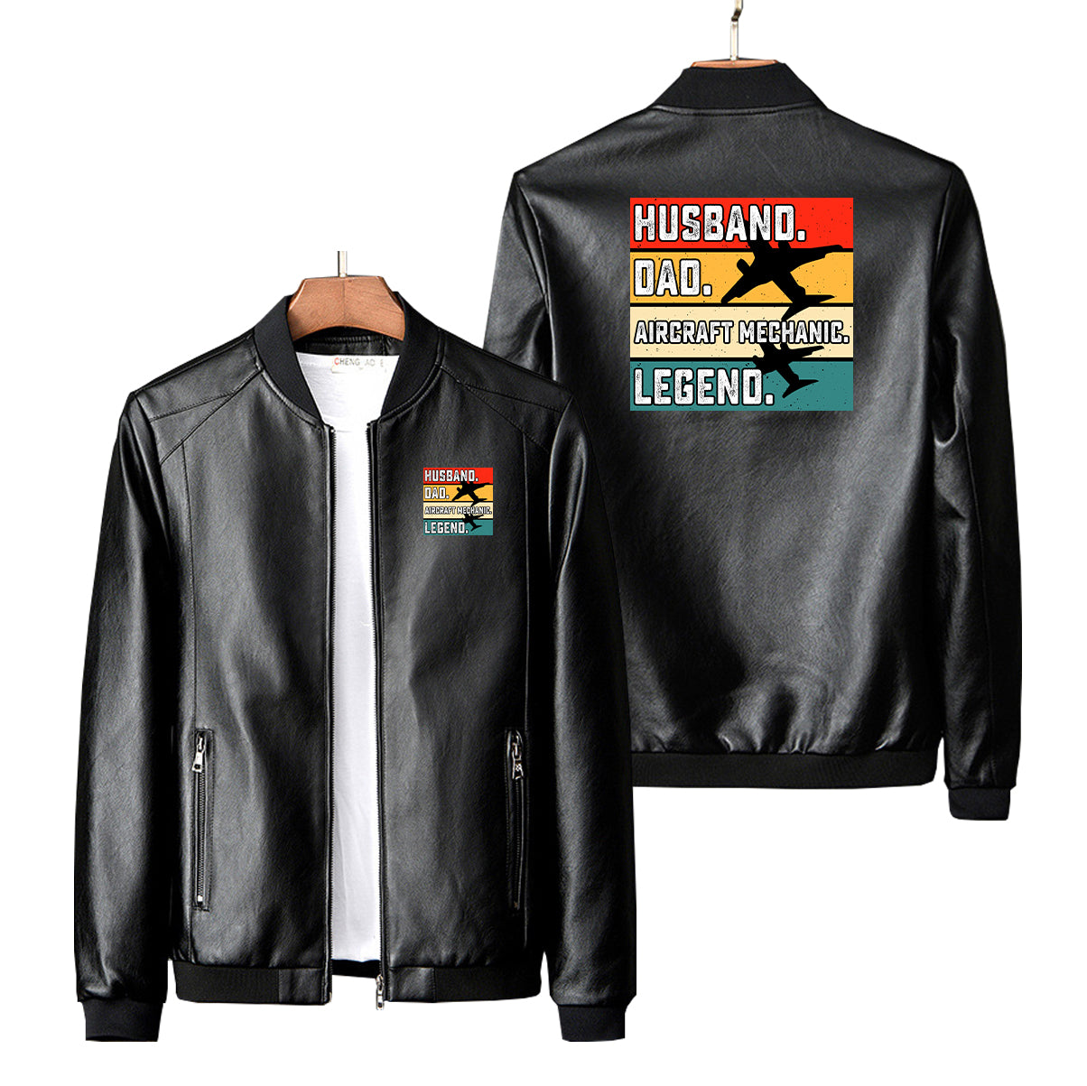 Husband & Dad & Aircraft Mechanic & Legend Designed PU Leather Jackets