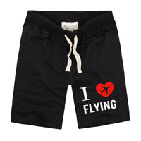 Thumbnail for I Love Flying Designed Cotton Shorts