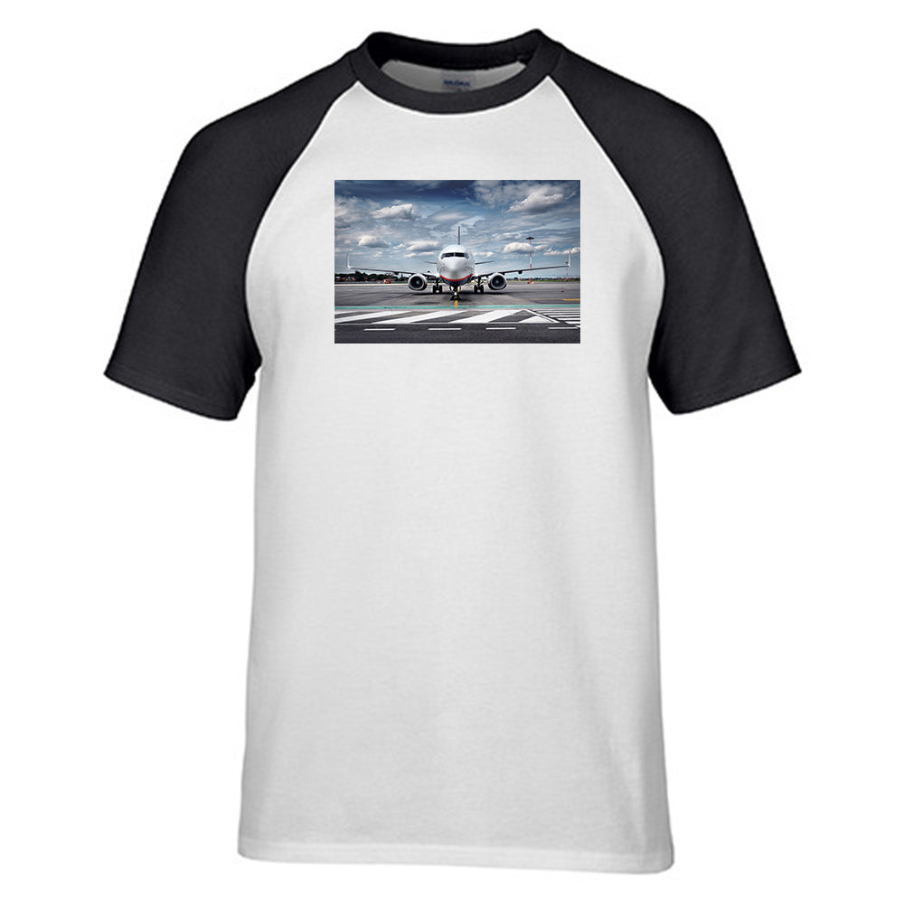 Amazing Clouds and Boeing 737 NG Designed Raglan T-Shirts