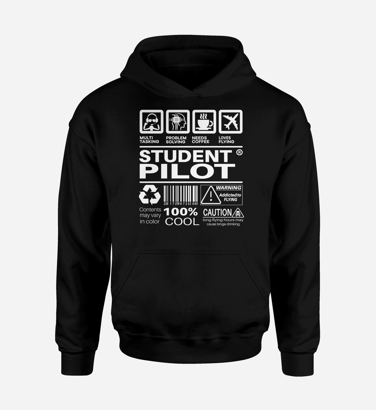 Student Pilot Label Designed Hoodies