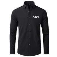 Thumbnail for A380 Flat Text Designed Long Sleeve Shirts
