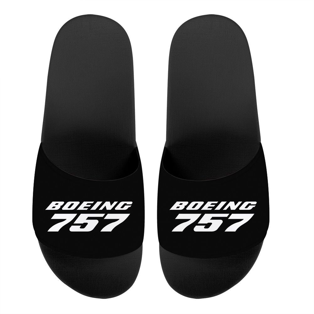Boeing 757 & Text Designed Sport Slippers
