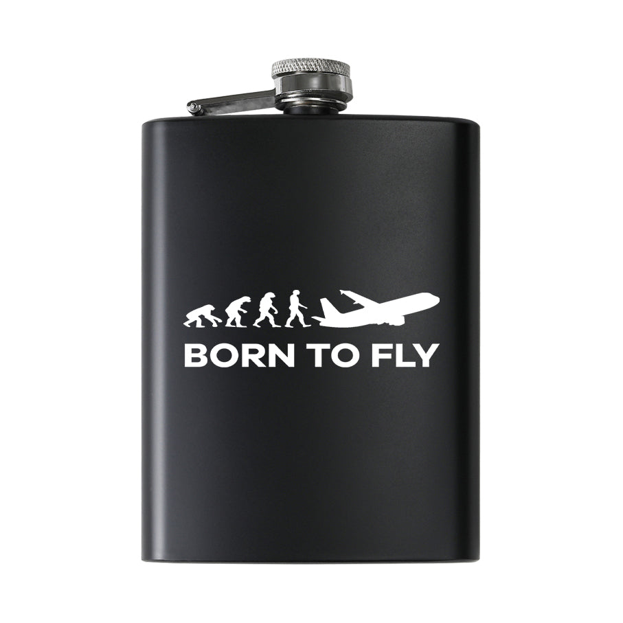 Born To Fly Designed Stainless Steel Hip Flasks