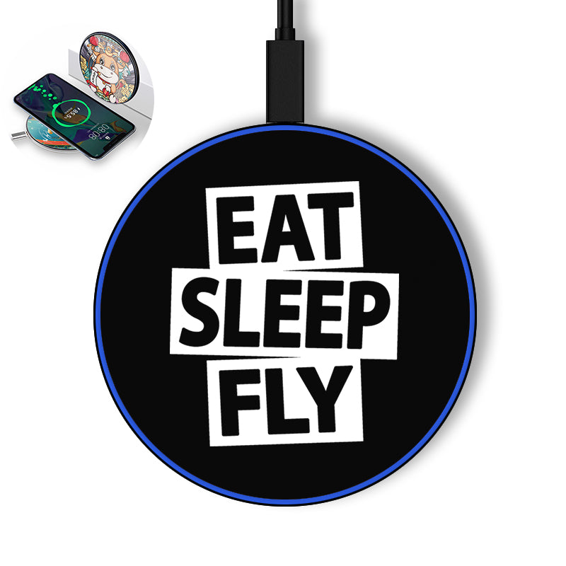 Eat Sleep Fly Designed Wireless Chargers
