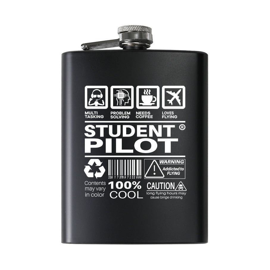 Student Pilot Label Designed Stainless Steel Hip Flasks
