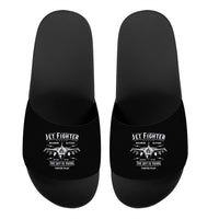 Thumbnail for Jet Fighter - The Sky is Yours aviation design on durable rubber sole with cushion sport slippers.