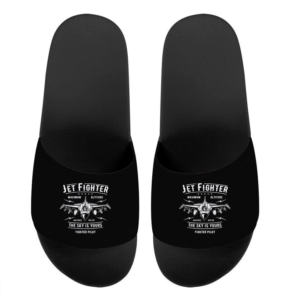 Jet Fighter - The Sky is Yours Designed Sport Slippers