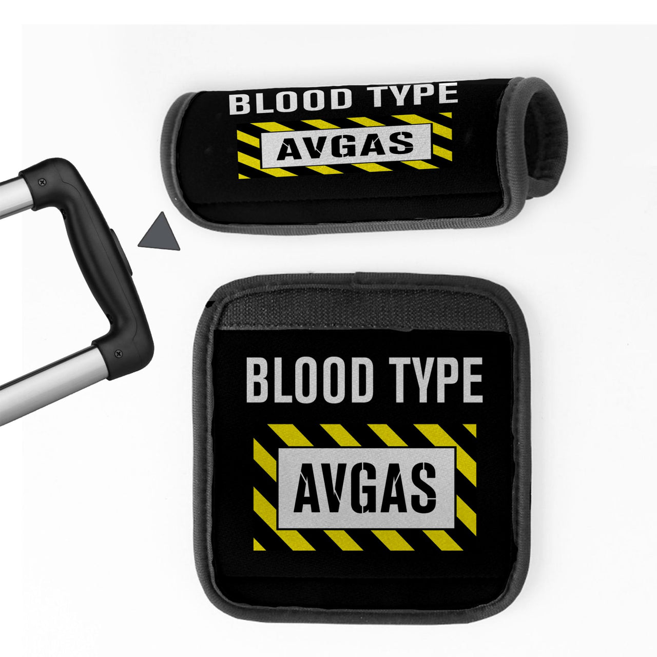 Blood Type AVGAS Designed Neoprene Luggage Handle Covers