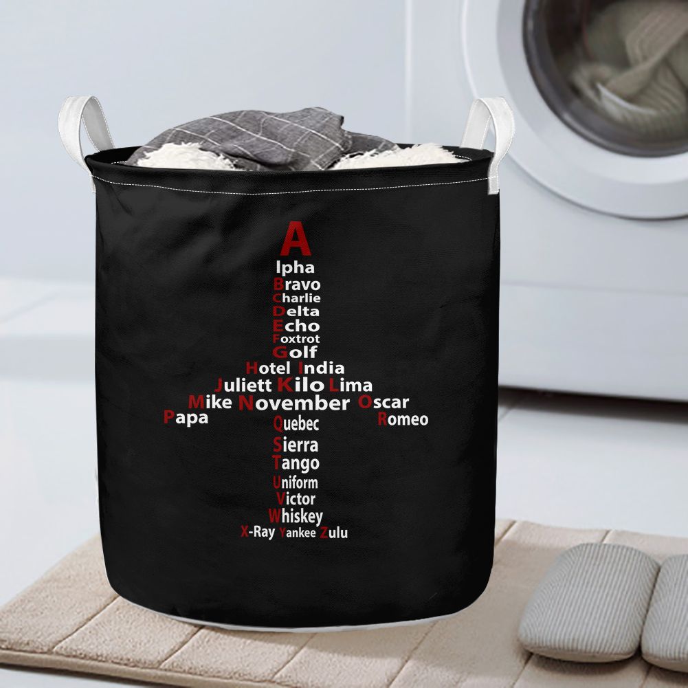 Airplane Shape Aviation Alphabet Designed Laundry Baskets