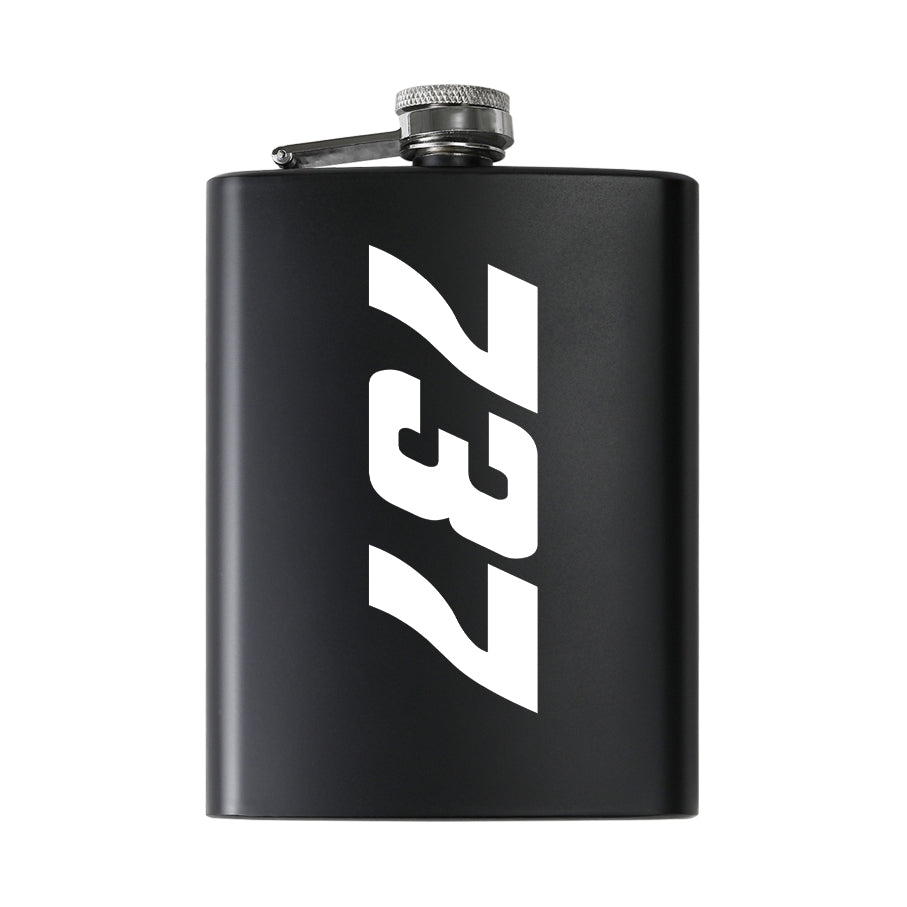 Boeing 737 Text Designed Stainless Steel Hip Flasks
