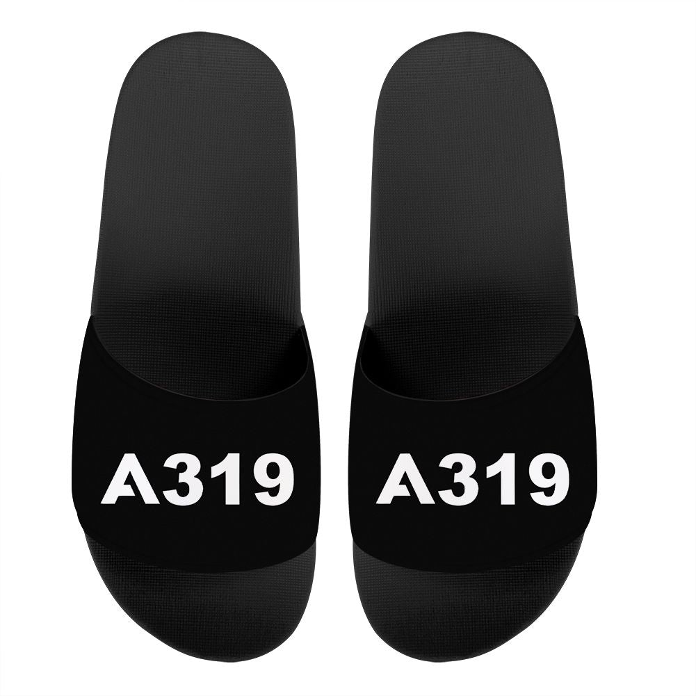 A319 Flat Text Designed Sport Slippers