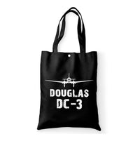 Thumbnail for Douglas DC-3 & Plane Designed Tote Bags