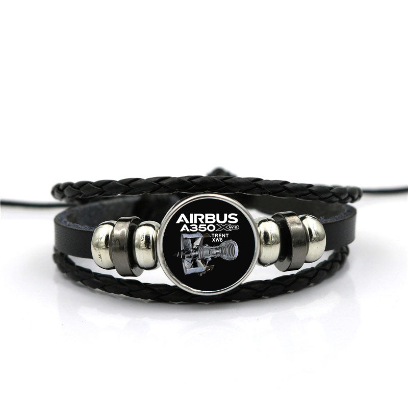 Airbus A350 & Trent Wxb Engine Designed Leather Bracelets