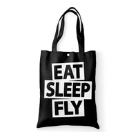Thumbnail for Eat Sleep Fly Designed Tote Bags