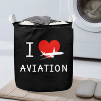 Thumbnail for I Love Aviation Designed Laundry Baskets