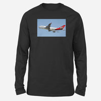 Thumbnail for Departing Qantas Boeing 747 Designed Long-Sleeve T-Shirts