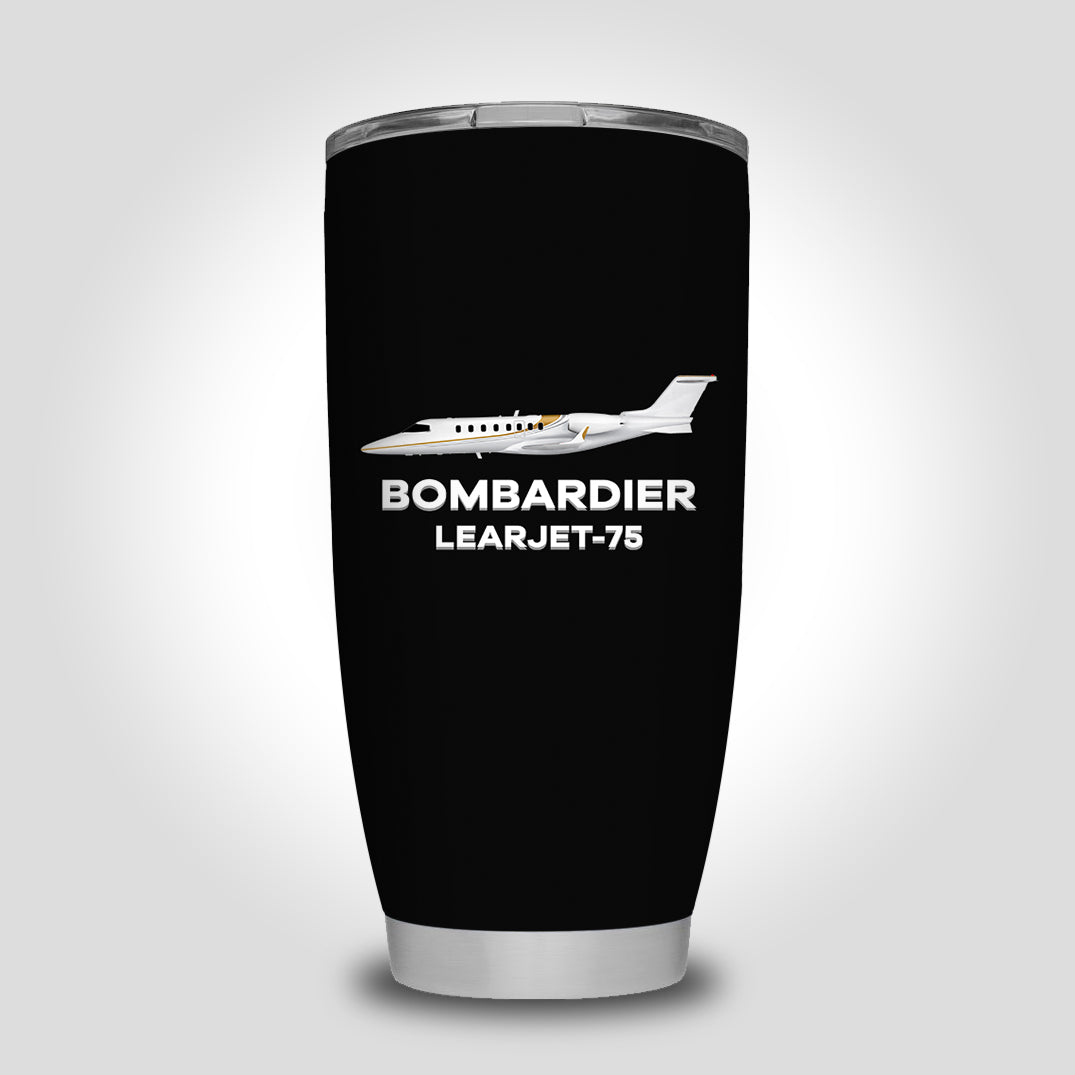 The Bombardier Learjet 75 Designed Tumbler Travel Mugs