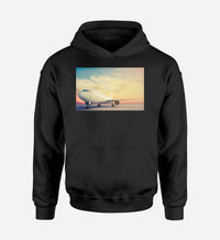 Thumbnail for Parked Aircraft During Sunset Designed Hoodies