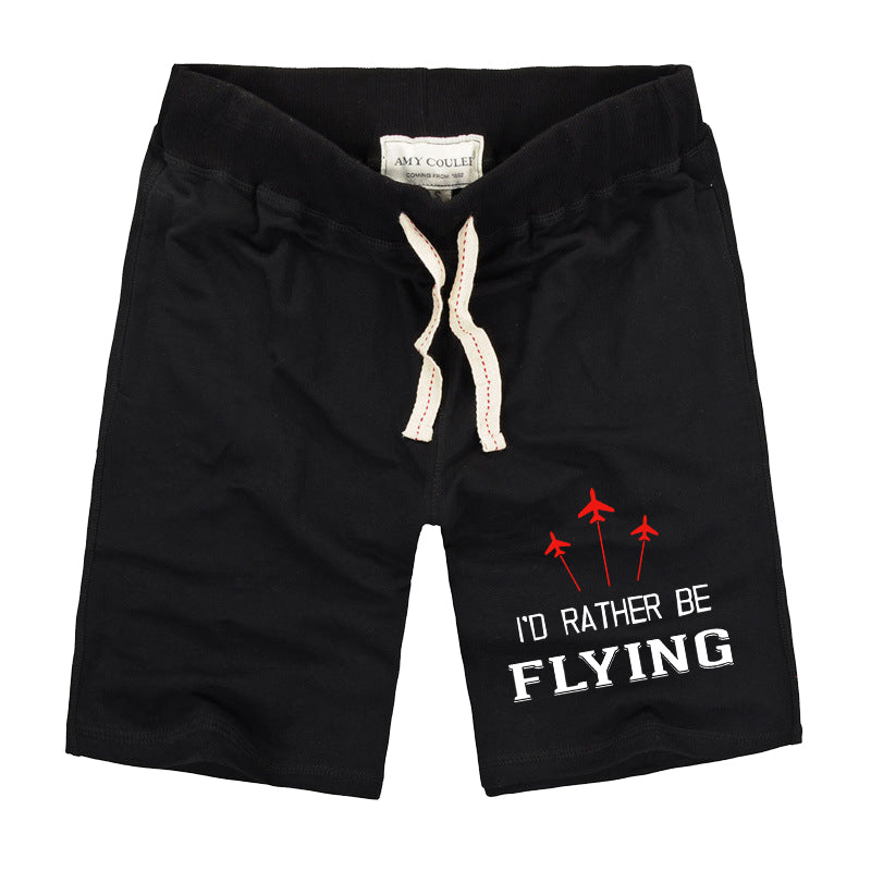 I'D Rather Be Flying Designed Cotton Shorts