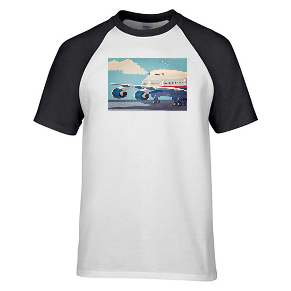 Vintage Boeing 747 Designed Raglan T-Shirts