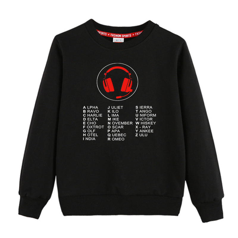 Aviation Alphabet 3 Designed "CHILDREN" Sweatshirts