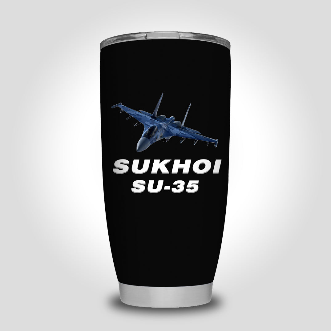 The Sukhoi SU-35 Designed Tumbler Travel Mugs