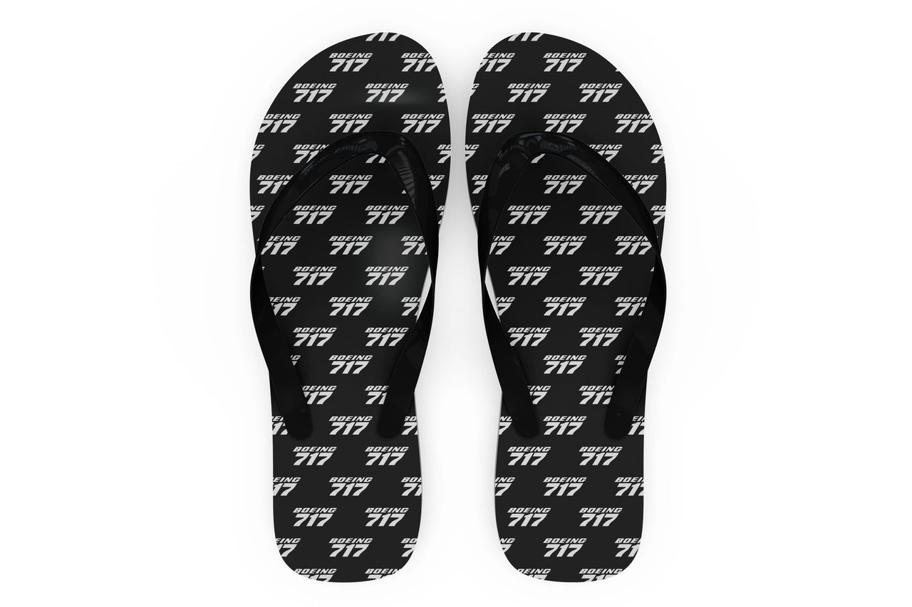 Boeing 717 & Text Designed Slippers (Flip Flops)