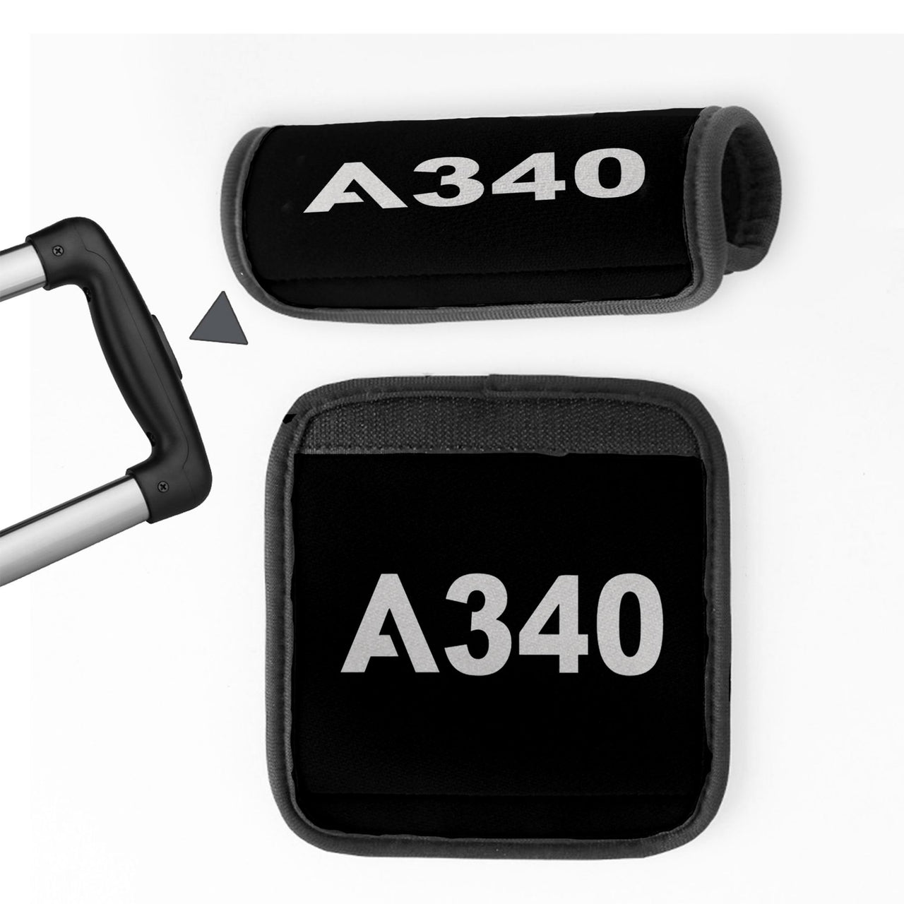 A340 Flat Text Designed Neoprene Luggage Handle Covers