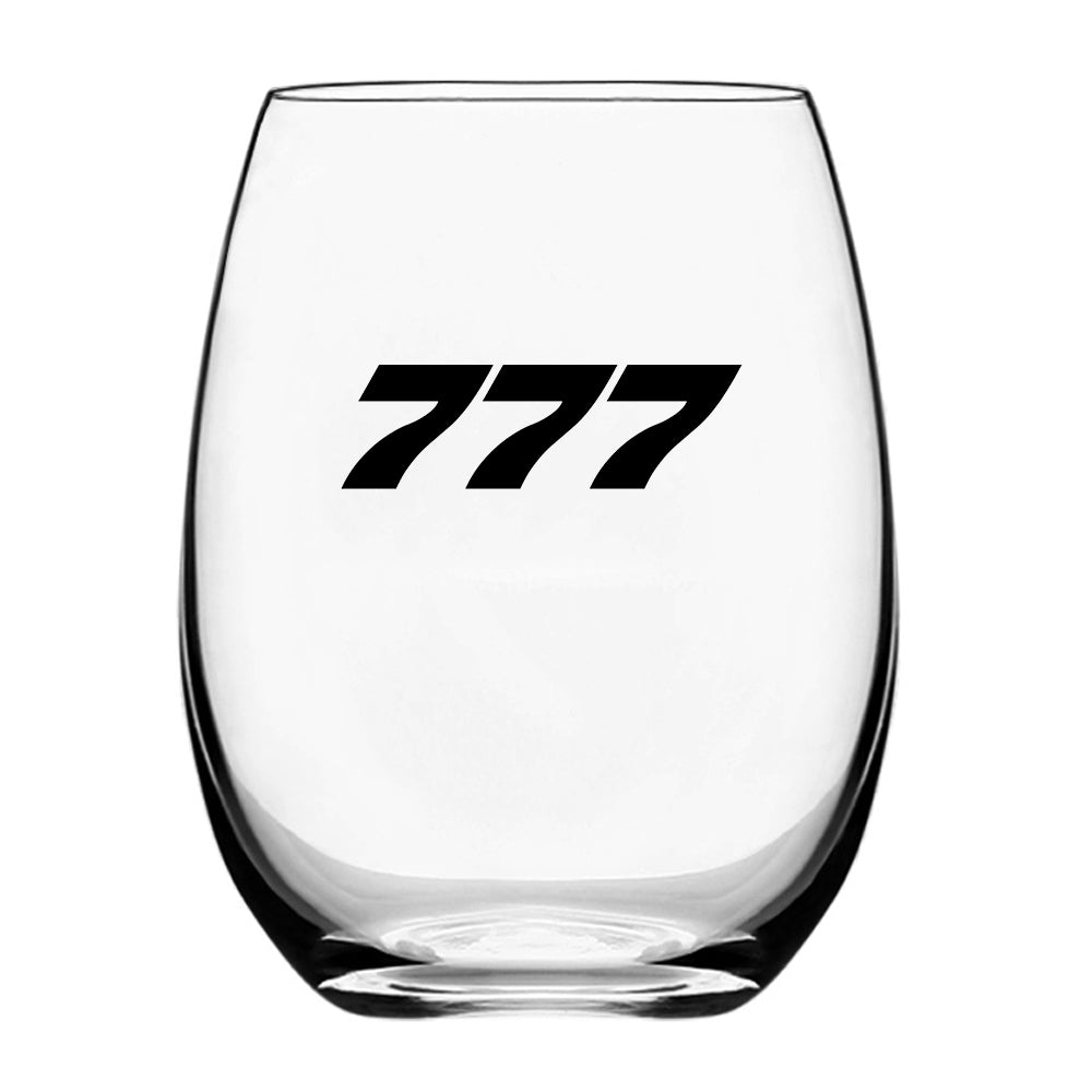 777 Flat Text Designed Water & Drink Glasses