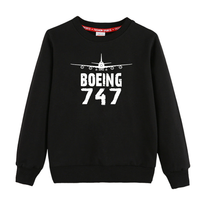 Boeing 747 & Plane Designed "CHILDREN" Sweatshirts
