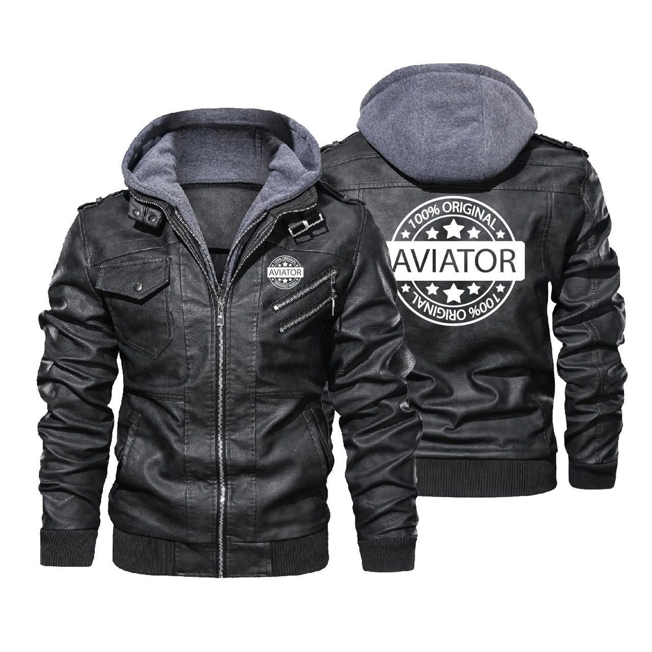 100 Original Aviator Designed Hooded Leather Jackets