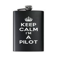 Thumbnail for Keep Calm I'm a Pilot Designed Stainless Steel Hip Flasks