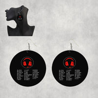Thumbnail for Aviation Alphabet 3 Designed Wooden Drop Earrings