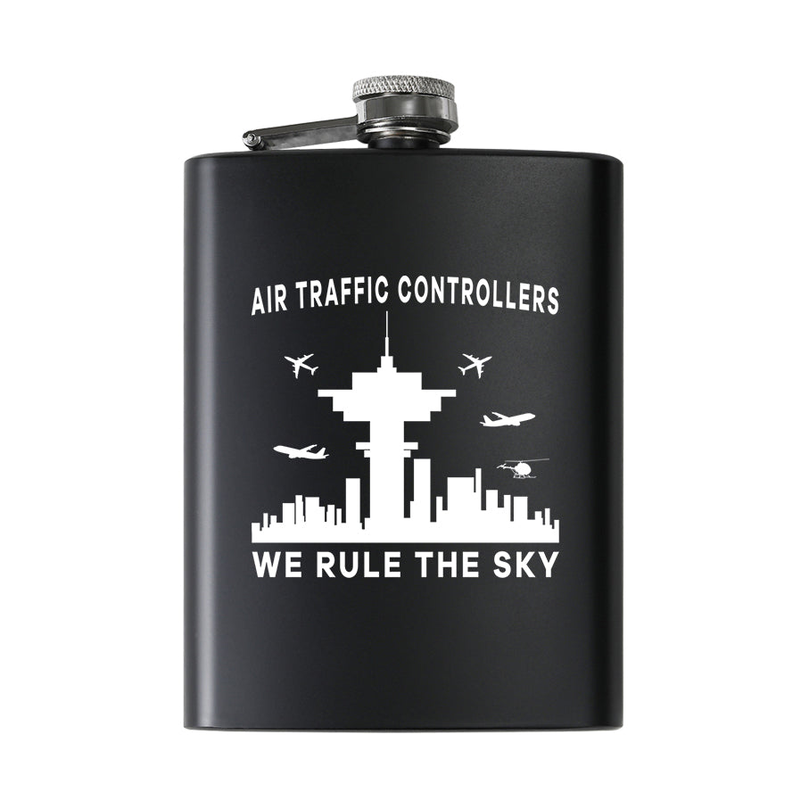 Air Traffic Controllers - We Rule The Sky Designed Stainless Steel Hip Flasks