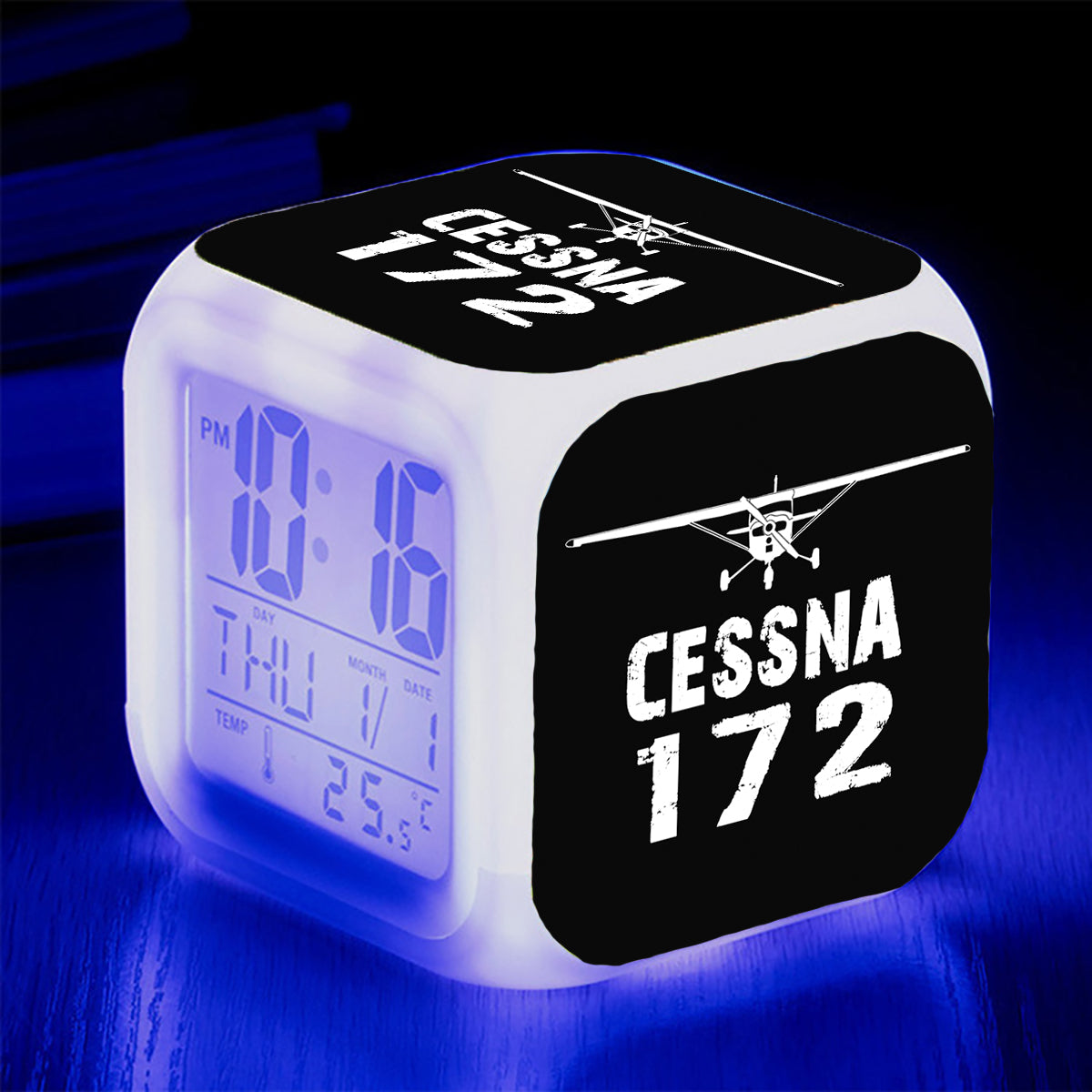 Cessna 172 & Plane Designed "7 Colour" Digital Alarm Clock