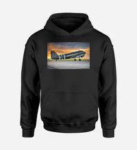 Thumbnail for Old Airplane Parked During Sunset Designed Hoodies