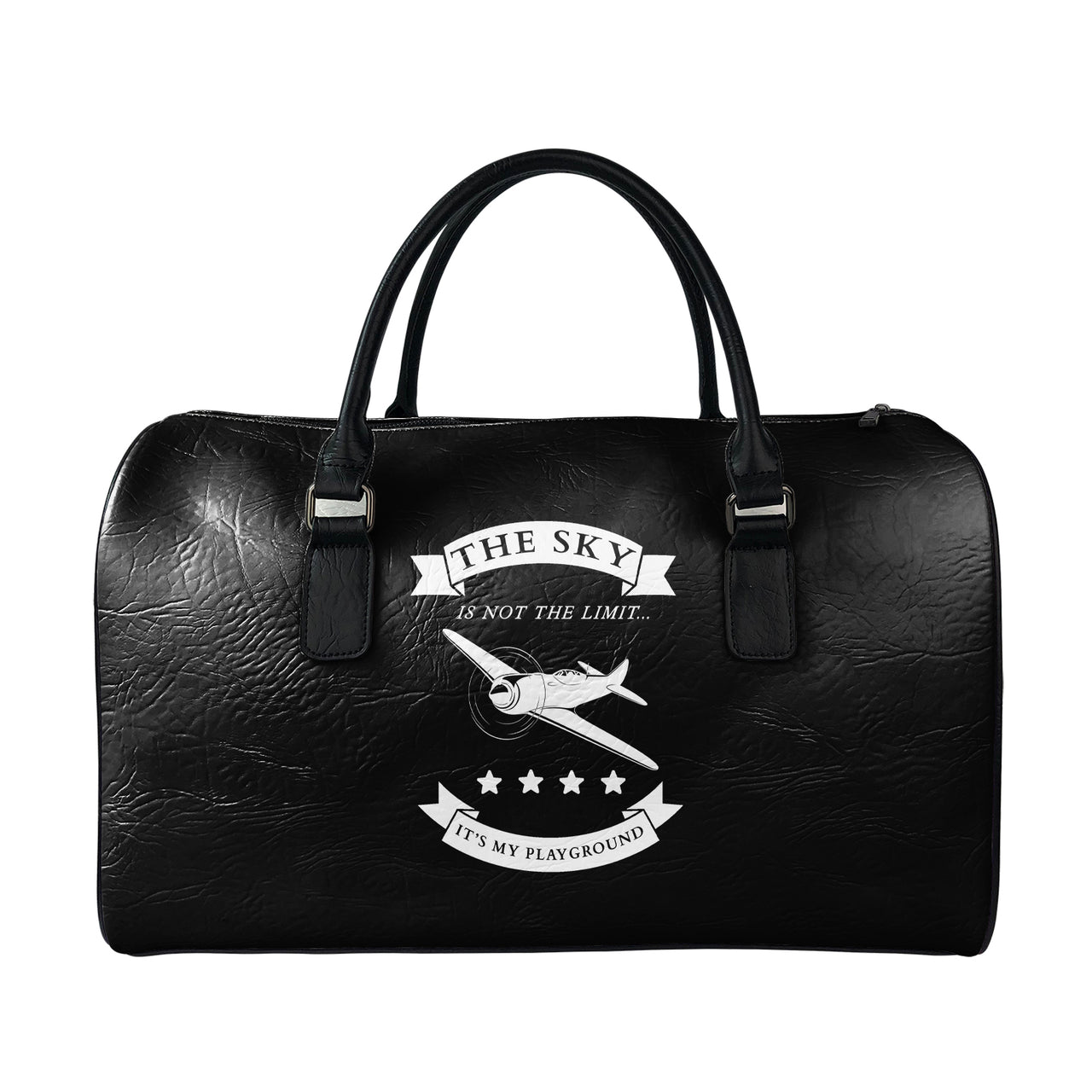 The Sky is not the limit, It's my playground Designed Leather Travel Bag