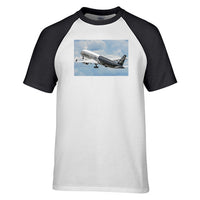 Thumbnail for Departing Airbus A350 (Original Livery) Designed Raglan T-Shirts